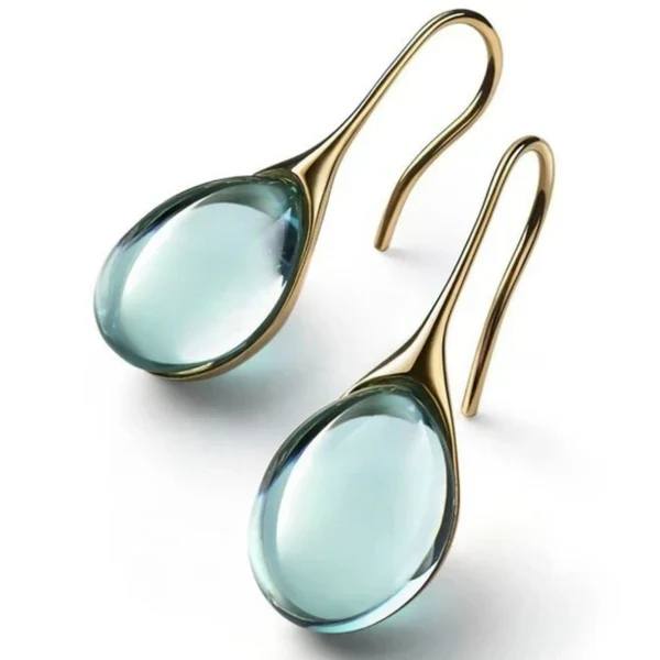 1+1 Offer: Aurora Ocean Beach Wave Ring + Crystal drop earrings in gold and silver - Image 2