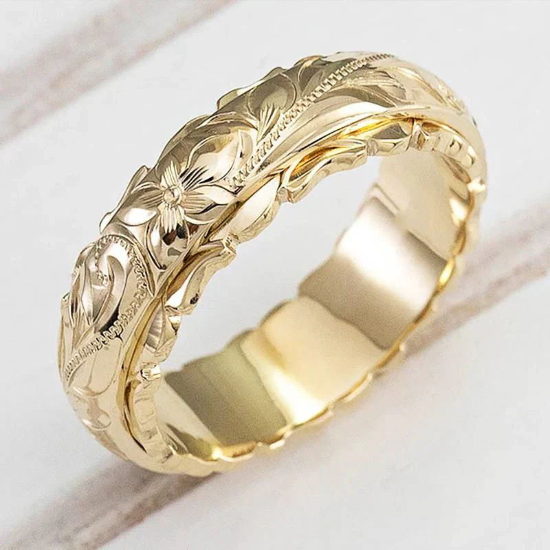 1+1 Offer: Vintage gold ring with natural pattern + Vintage White Opal Dangling Golden Earrings - Image 3