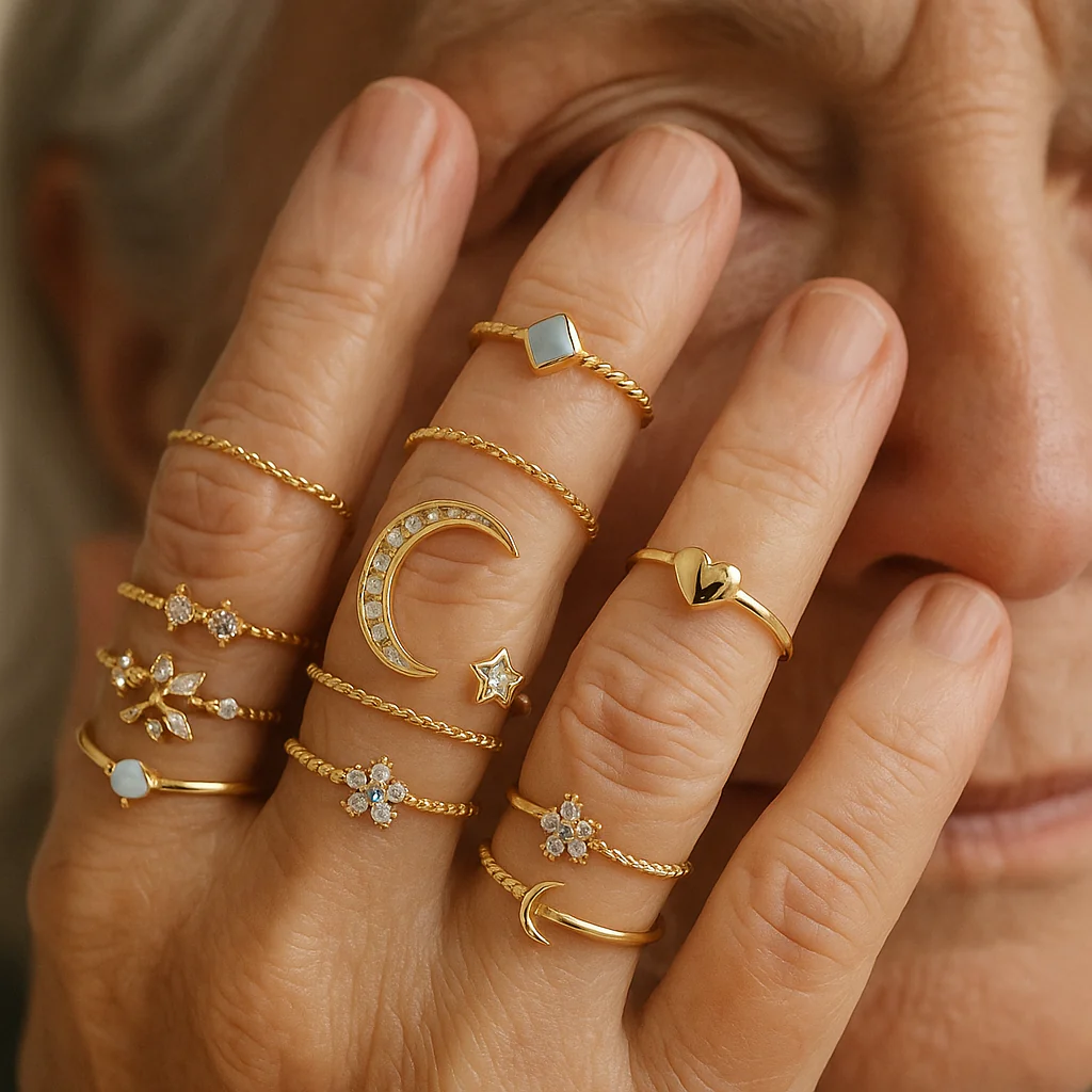 10-Pack Bohemian Silver and Gold Plated Rings - Image 2