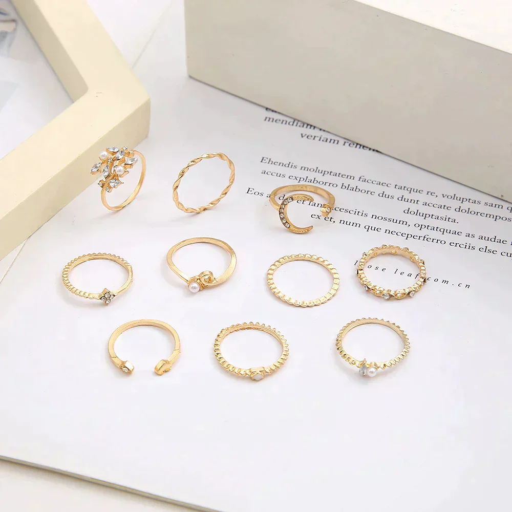 10-Pack Bohemian Silver and Gold Plated Rings - Image 3