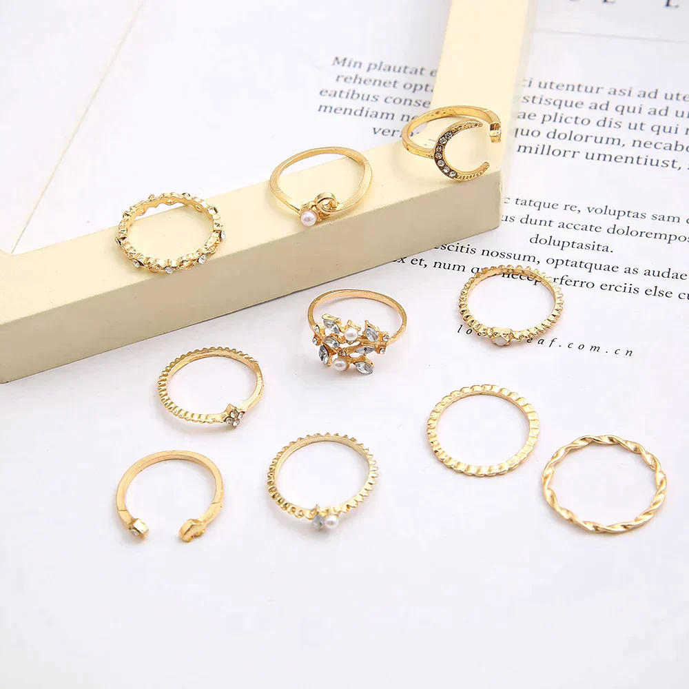 10-Pack Bohemian Silver and Gold Plated Rings - Image 5