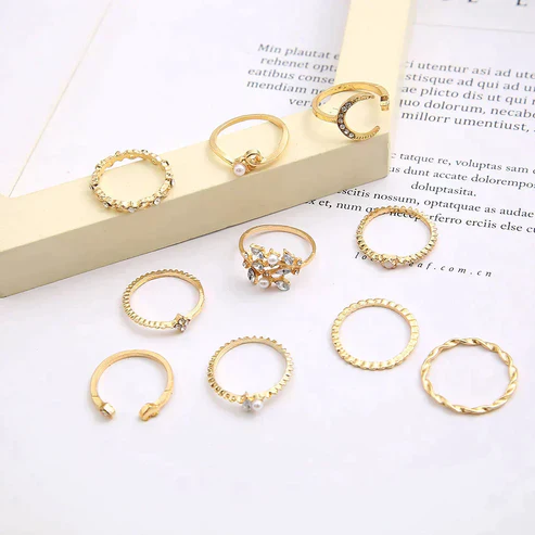 10 Pack of Bohemian Silver and Gold Plated Rings - Image 3