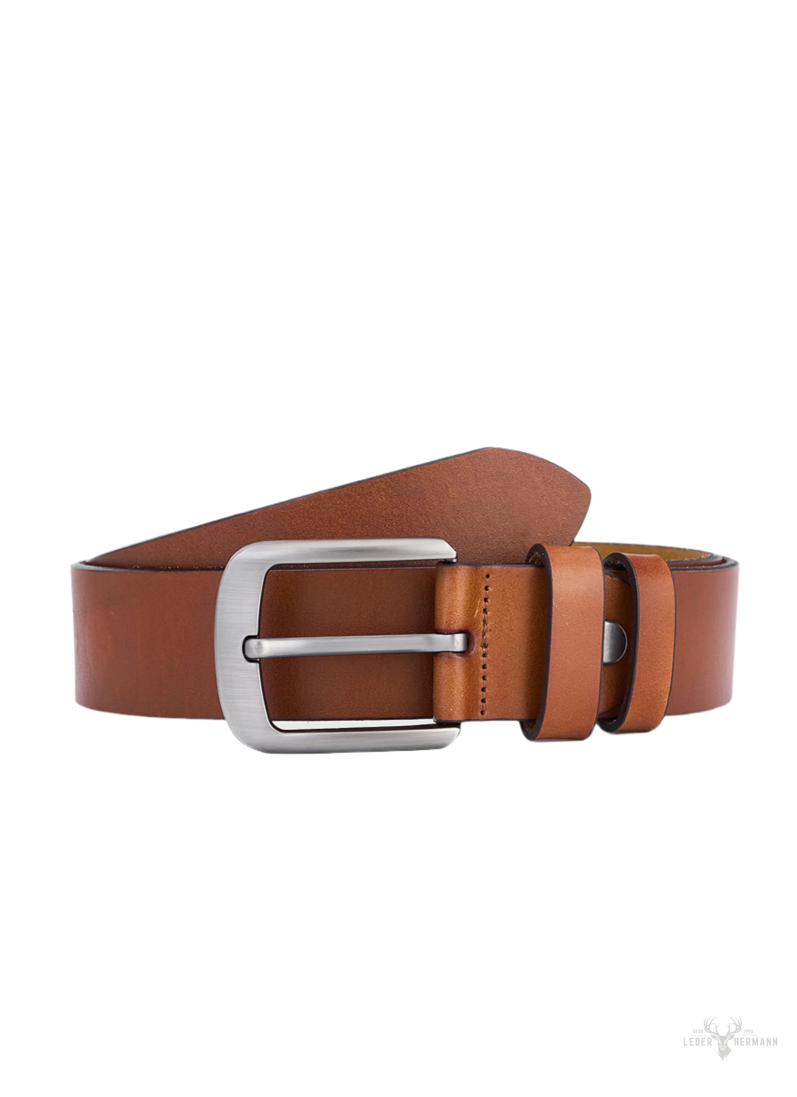 Set of 2 round leather belts – Black & Cognac - Robust and durable men's wedding belts - Image 3