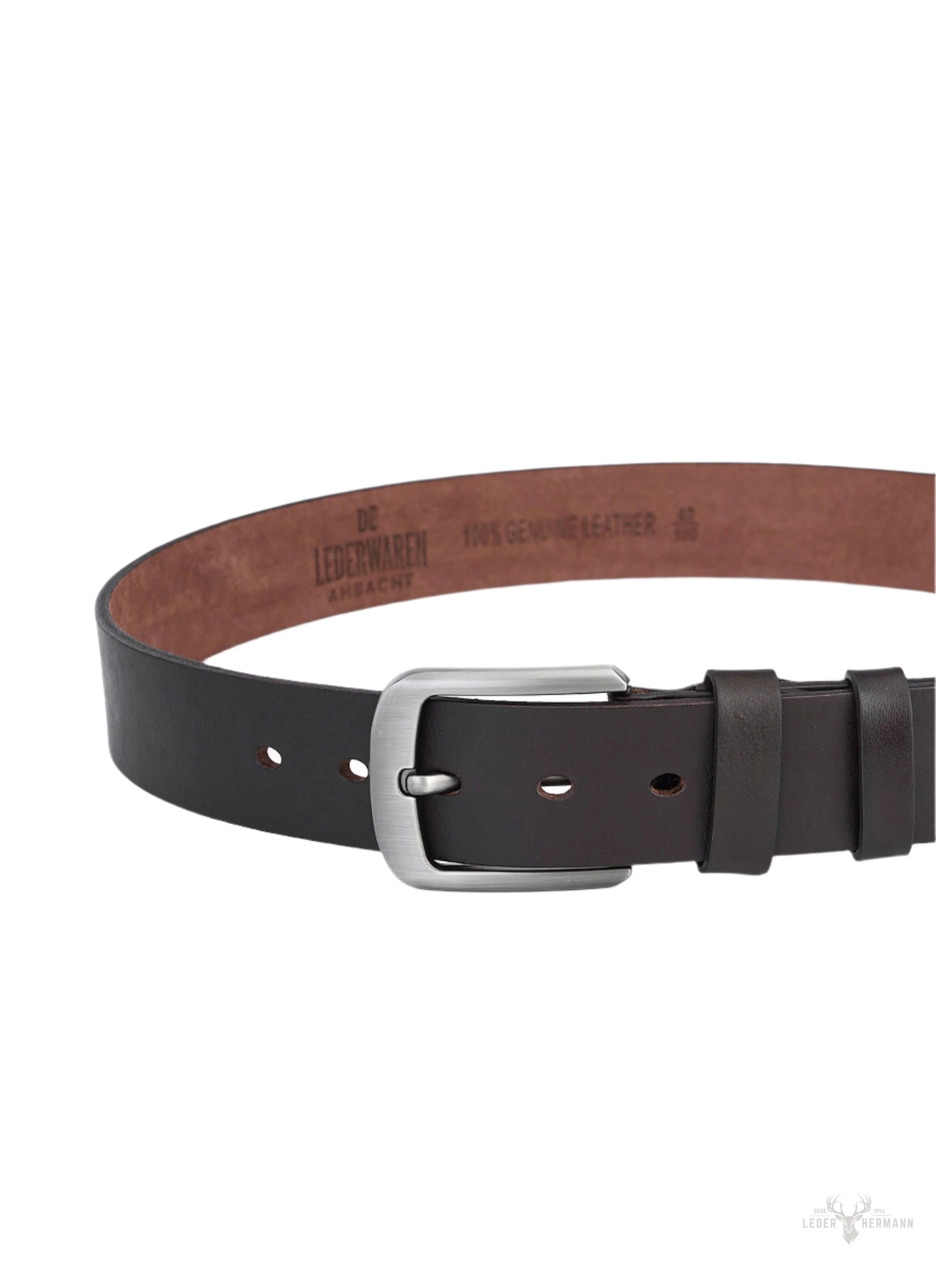 2 Pieces Leather Belt - Elegant Black & Dark Brown - Image 4