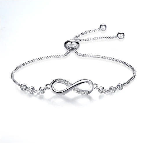 Adjustable Infinity Bracelet in Silver - Image 3