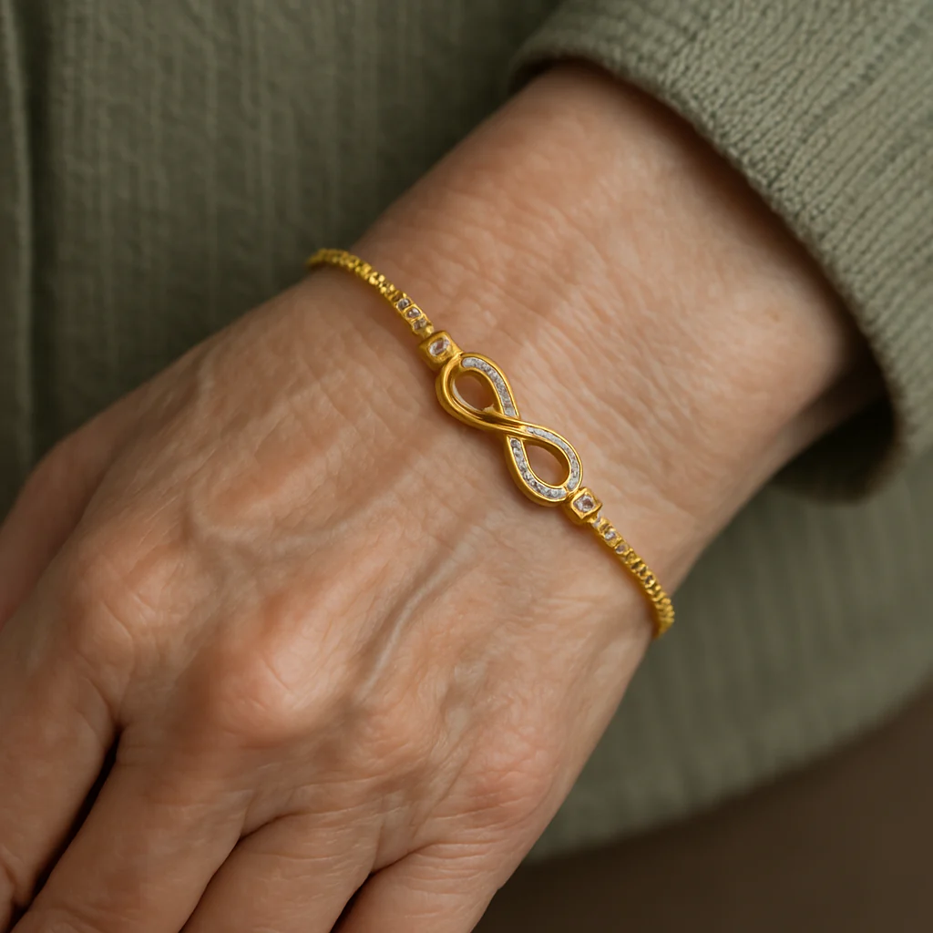 Adjustable Infinity Bracelet in Silver - Image 2