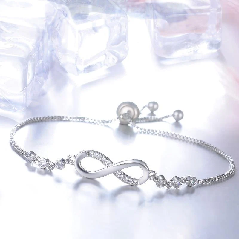 Adjustable Infinity Bracelet in Silver - Image 3