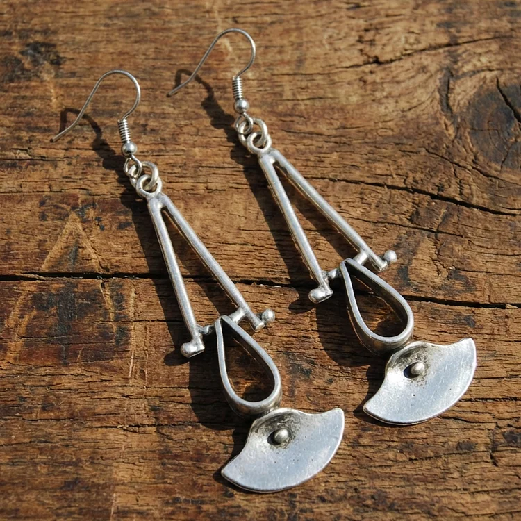 Antique Silver Dangling Earrings - Image 2