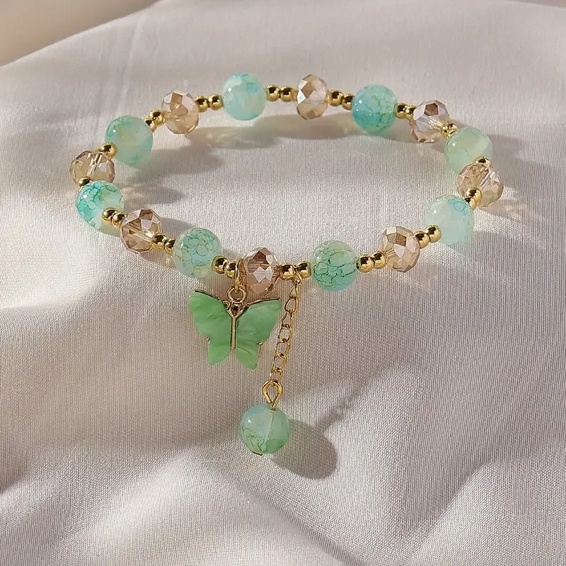 Beautiful Butterfly Beaded Stretch Bracelet - Image 3