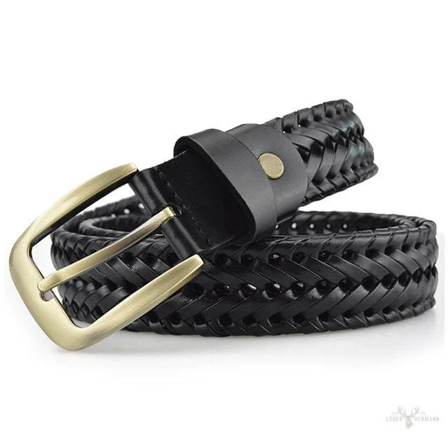 Elegant braided leather belt for a chic look - Image 2
