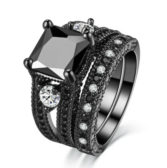 Black Zircon & Diamond Ring - Image 2