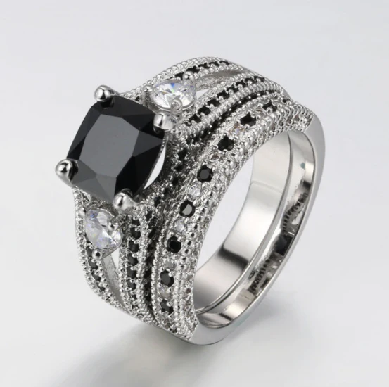 Black Zircon & Diamond Ring - Image 3