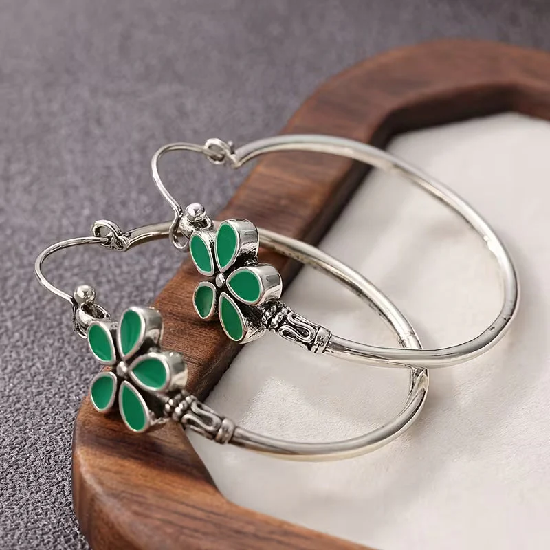 Blossom Grace Vintage Hoop Earrings - Image 2
