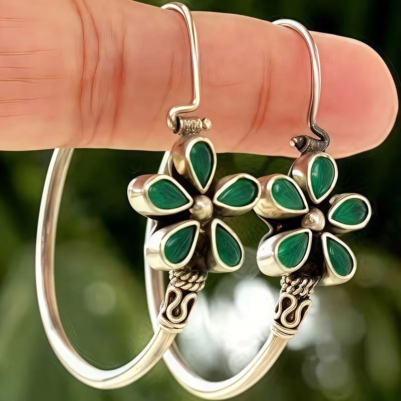 Blossom Grace Vintage Hoop Earrings - Image 3