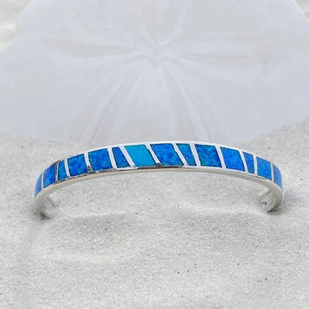 Blue and Silver Opal Bracelet - Image 2