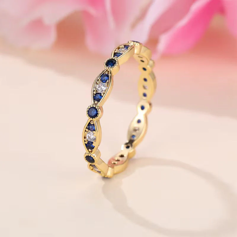 Blue Elegance Sparkle Ring - Image 2