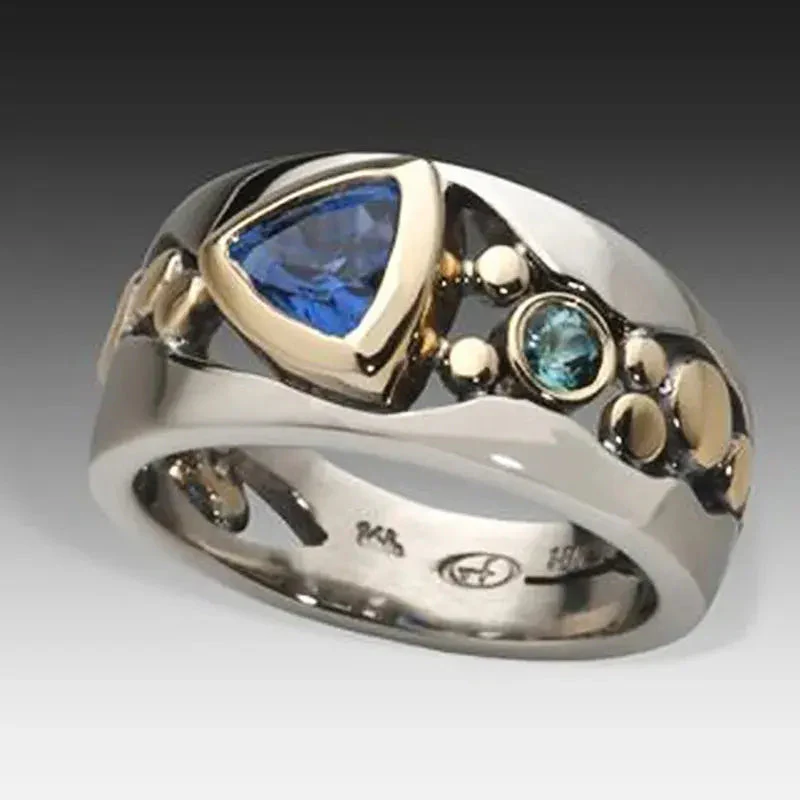 Blue Radiance Dual-Tone Vintage Ring - Image 2