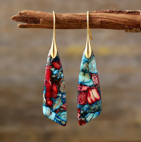 Bohemian Emperor Stone Earrings - Image 2