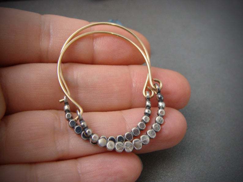 Boho cubic silver earrings - Image 2