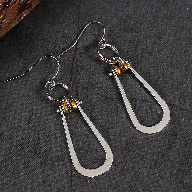 Boho Silver Turquoise Dangle Drop Earrings - Image 4
