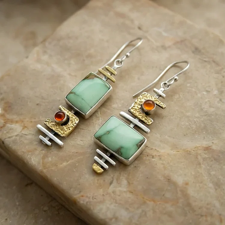 Boho Vintage Geometric Drop Hook Earrings - Image 2
