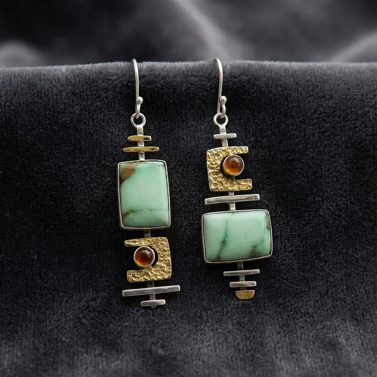 Boho Vintage Geometric Drop Hook Earrings - Image 3