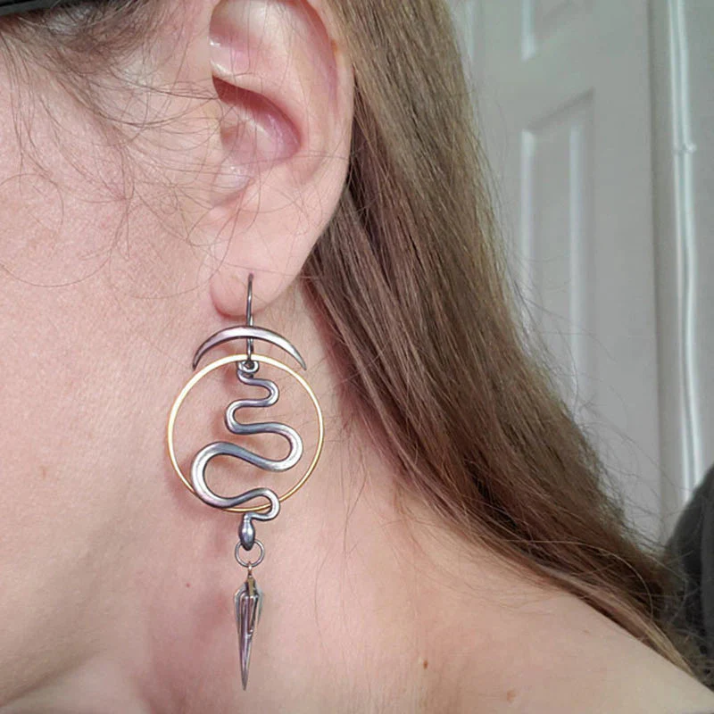 Irregular Geometric Spiral Earrings Serpentine - Image 3
