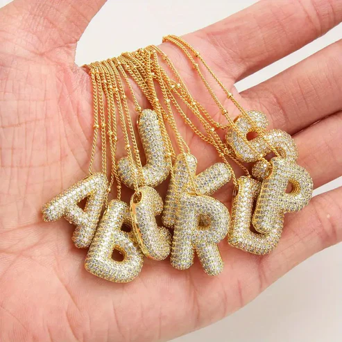 Bubble letter initial necklace - Image 2