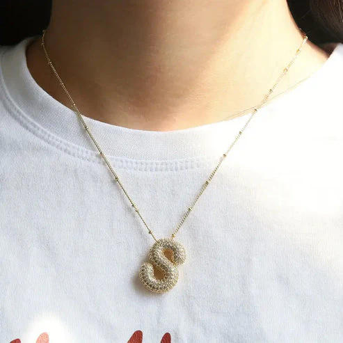 Bubble letter initial necklace - Image 3