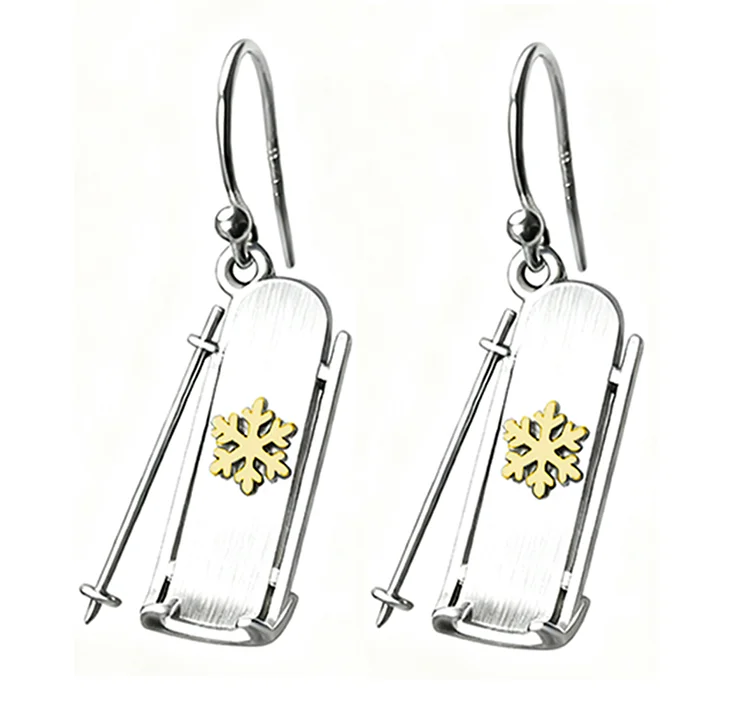 Christmas Snowboard Snow Earrings - Image 3