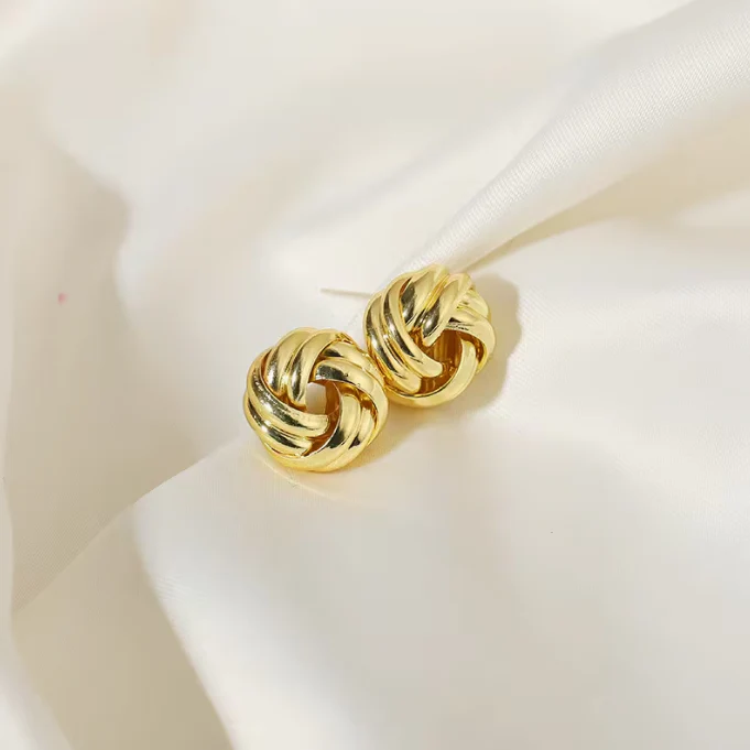 Classic Elegance Knot Earrings - Image 2