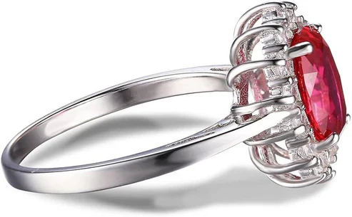 Classic Ruby Halo Ring - Image 3