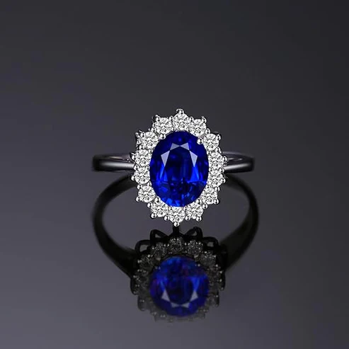 Classic Sapphire Halo Ring - Image 2