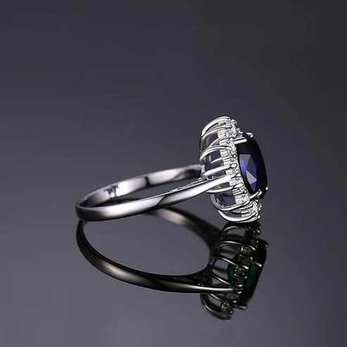 Classic Sapphire Halo Ring - Image 3