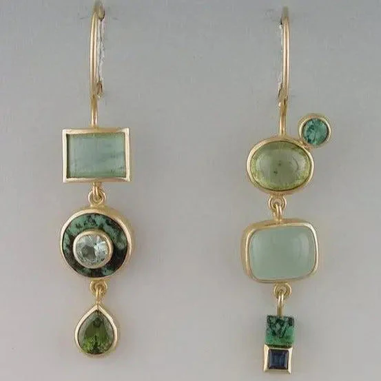 Classic Vintage Green Earrings - Image 2