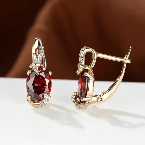 Crimson Twilight Drop Earrings - Image 2