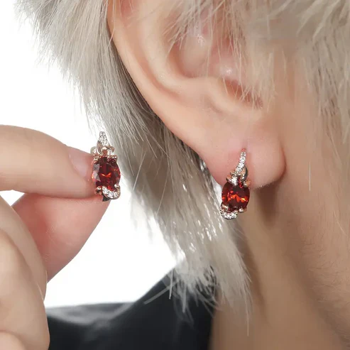 Crimson Twilight Drop Earrings - Image 4