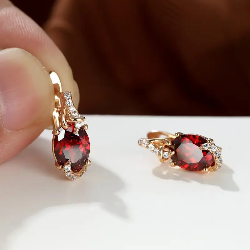 Crimson Twilight Drop Earrings - Image 3