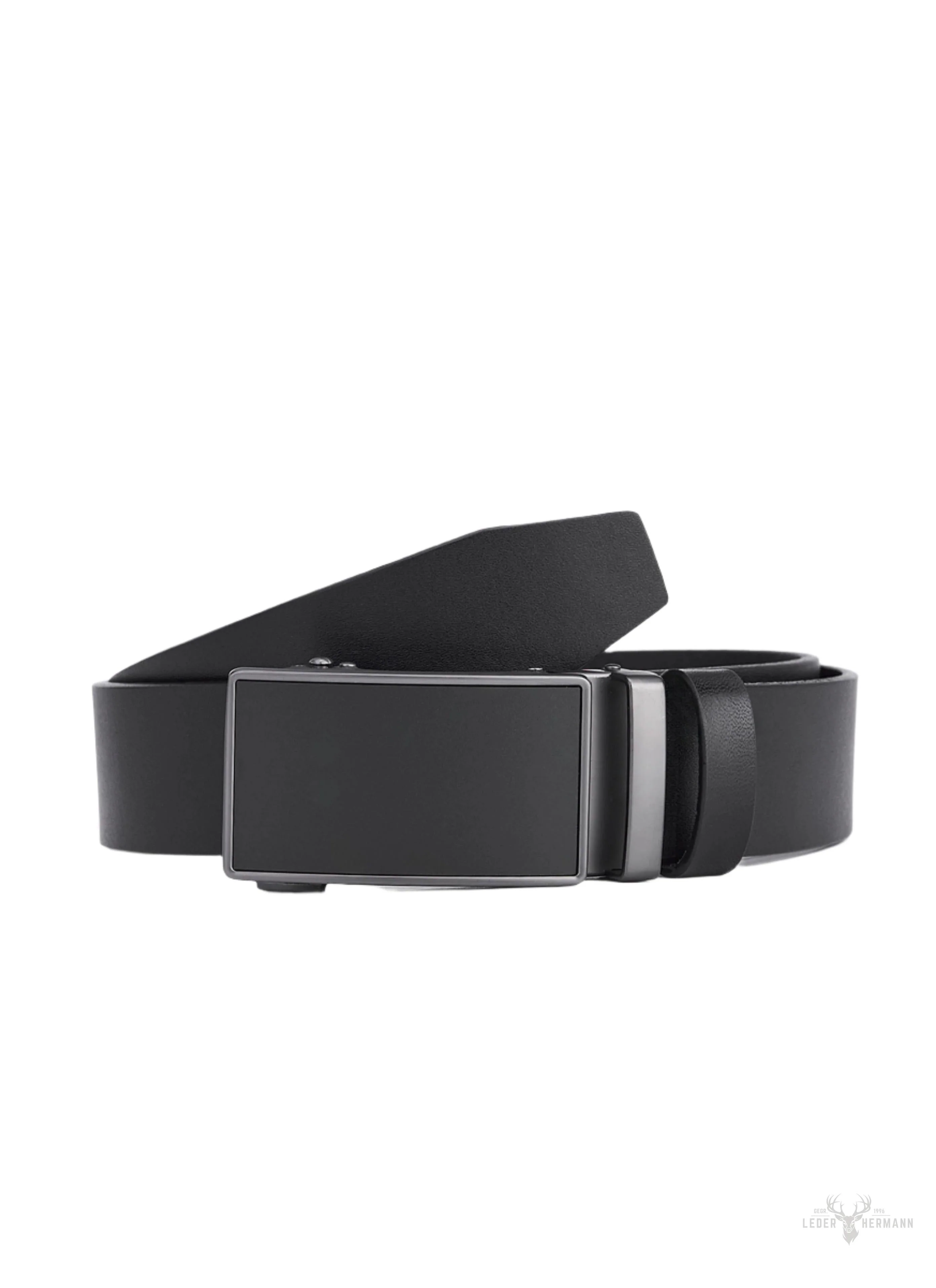 2-piece waist belt set with automatic buckle - black & brown - Image 2