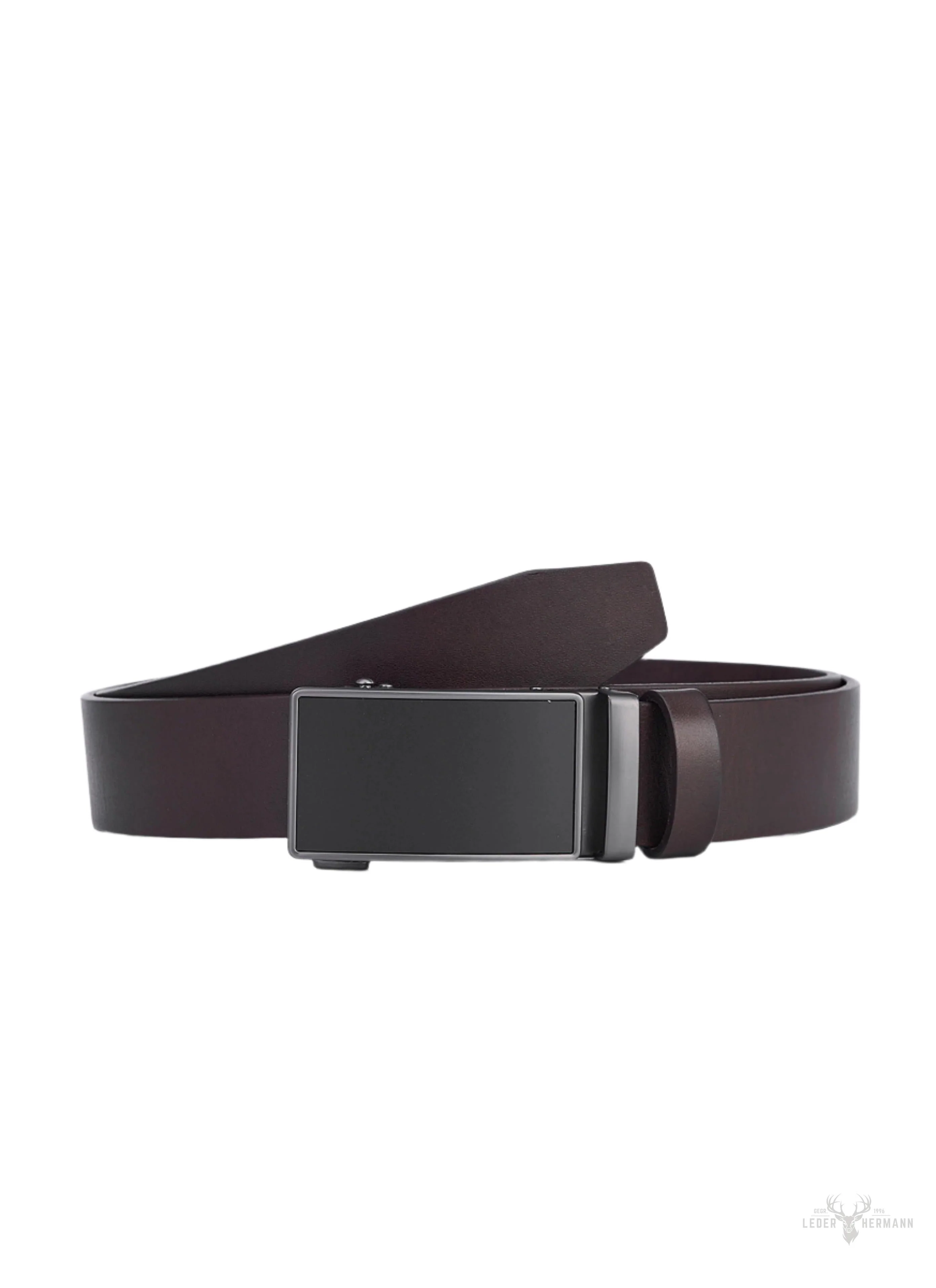 2-piece waist belt set with automatic buckle - black & brown - Image 4