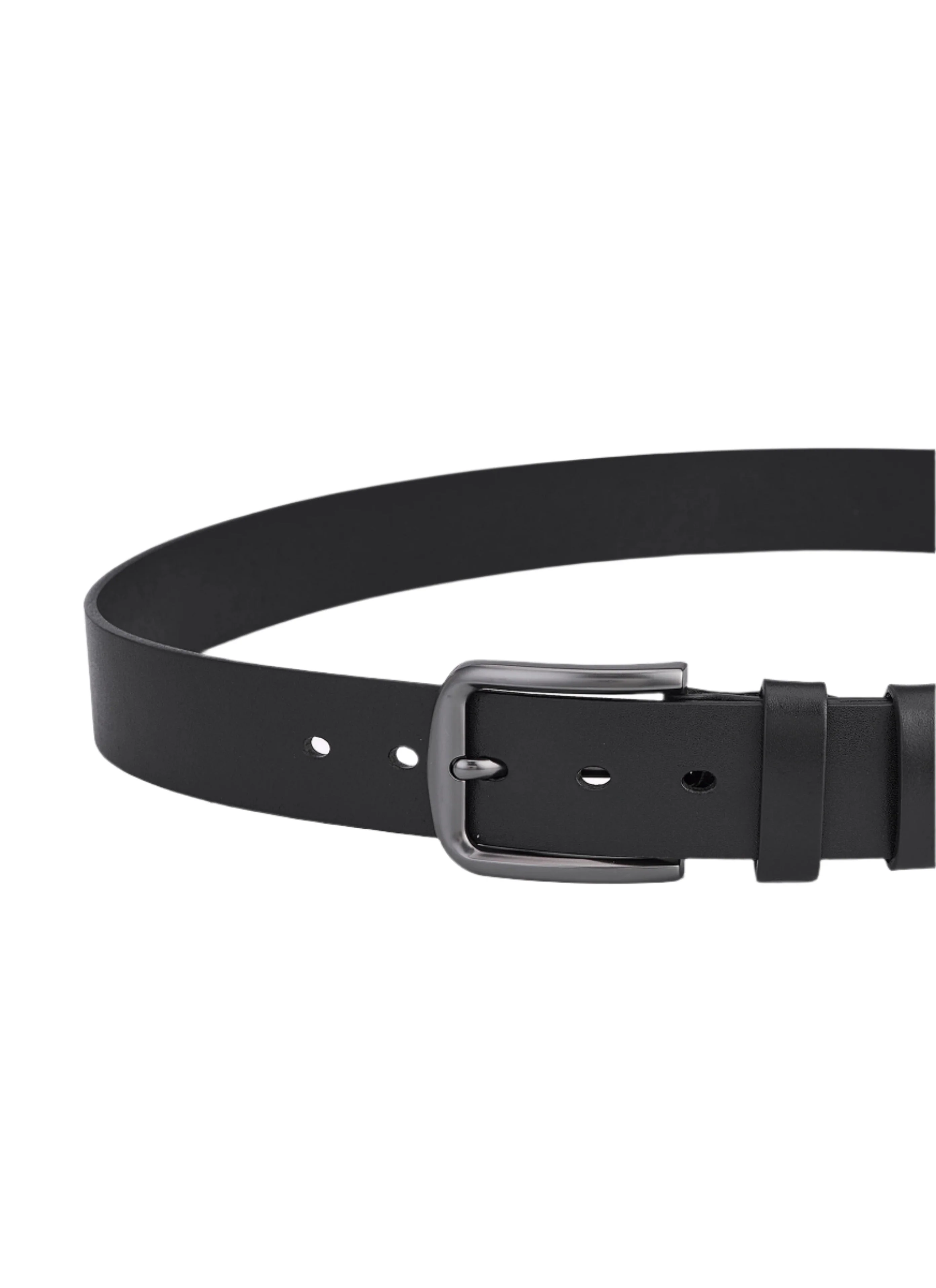 2 pieces round leather straps – Black & Cognac – Premium men's belt for every style - Image 3