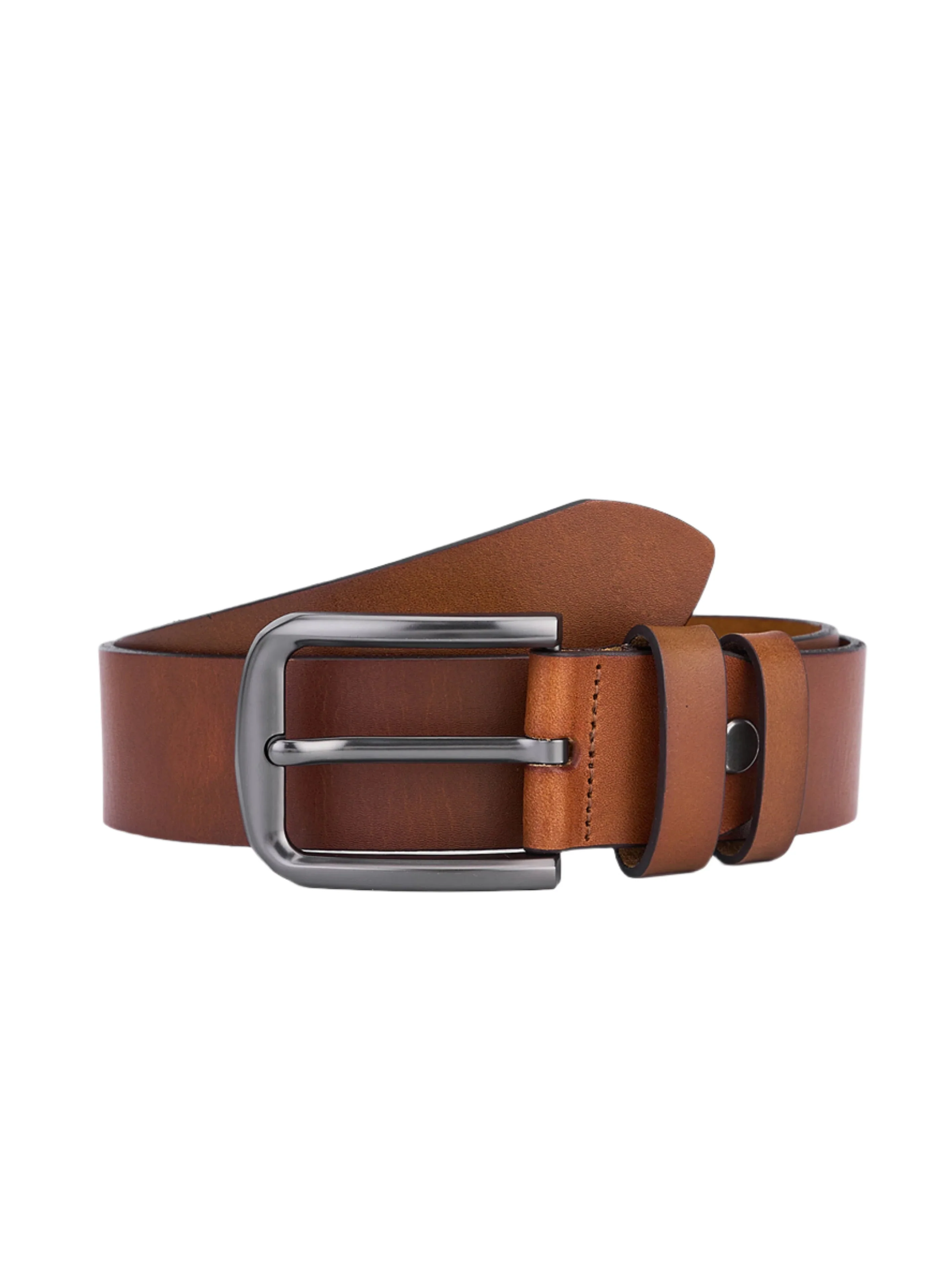 2 pieces round leather straps – Black & Cognac – Premium men's belt for every style - Image 4