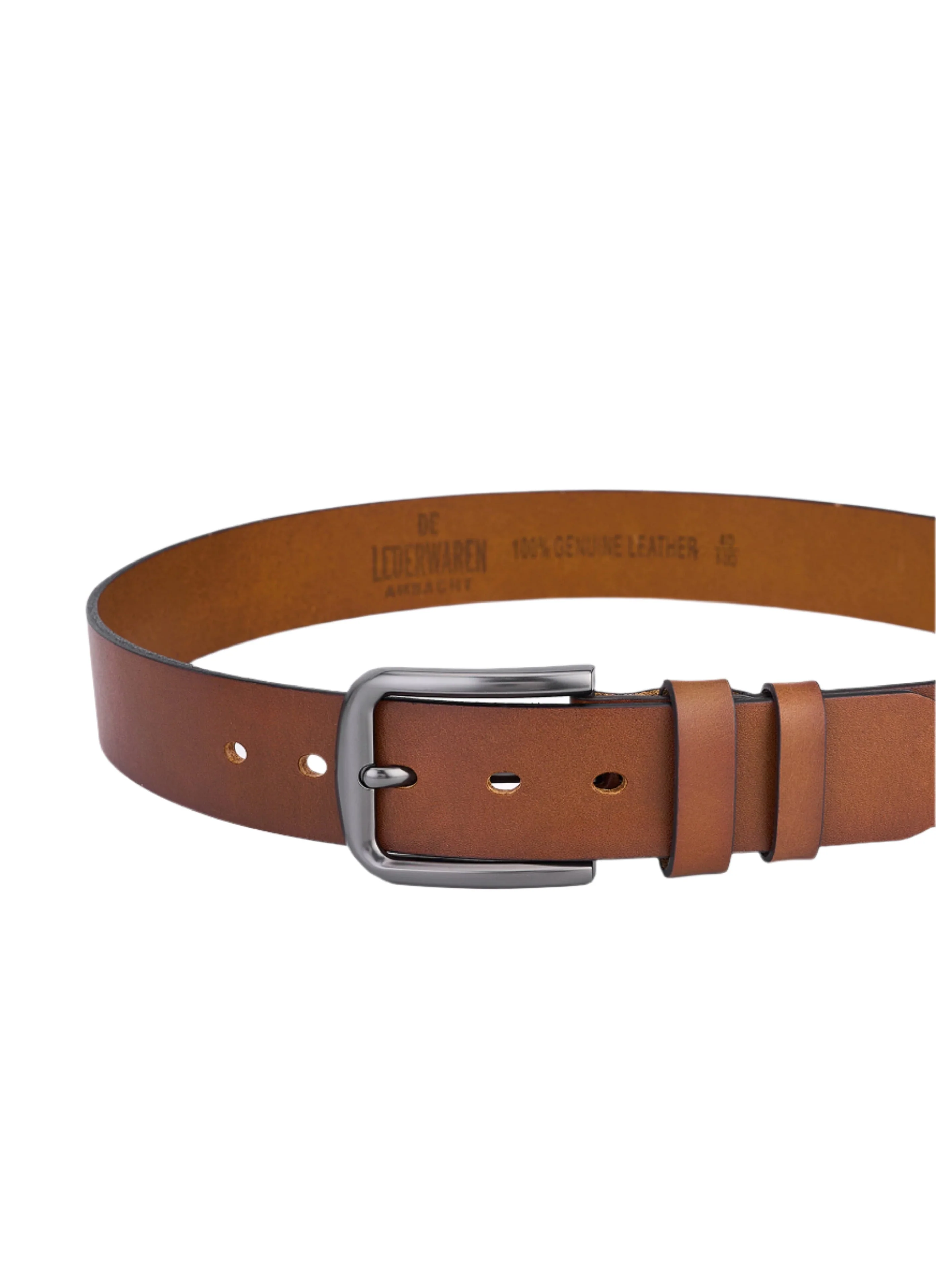 2 pieces round leather straps – Black & Cognac – Premium men's belt for every style - Image 5