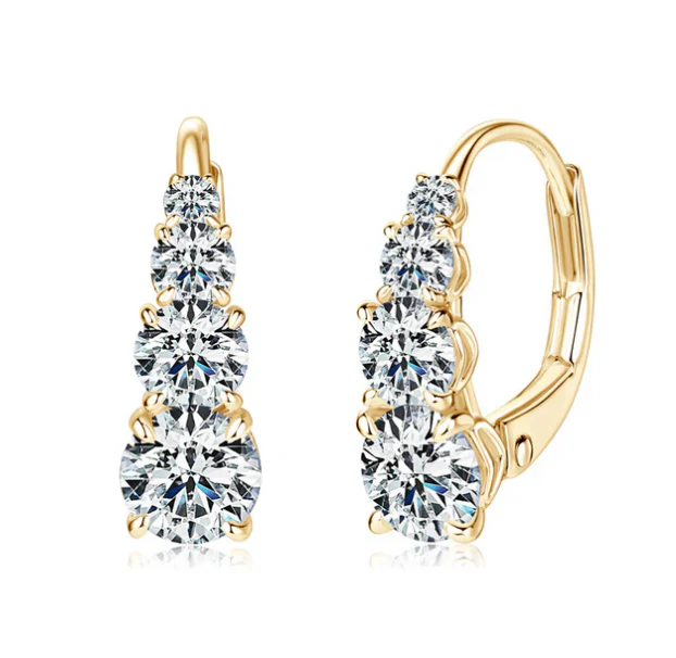 Elara Four Stone Earrings - Image 3