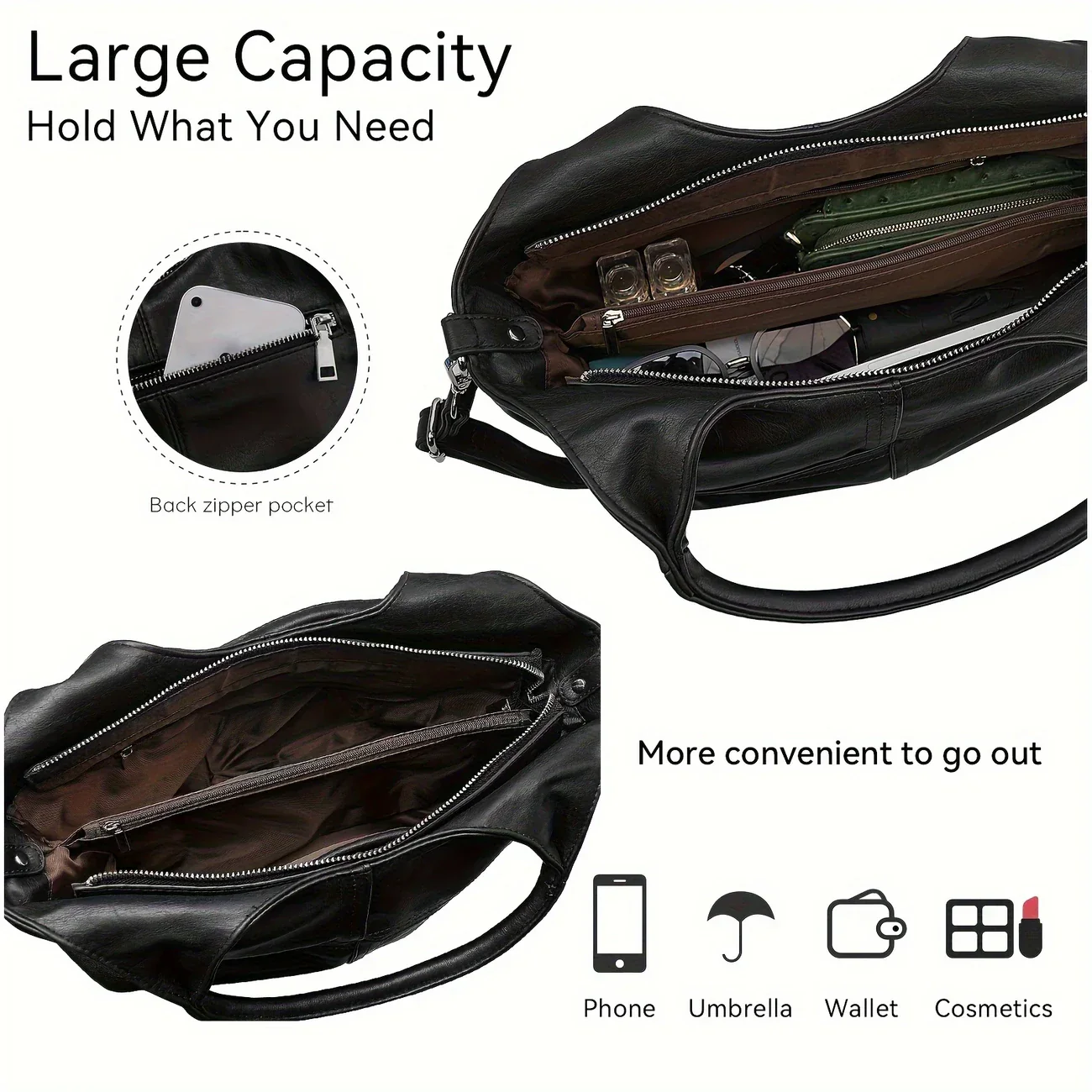 Elegant Leather Women's Crossbody Shoulder Bag - Image 2
