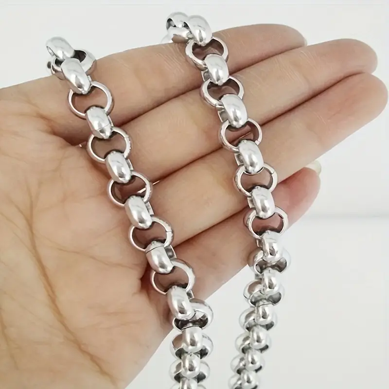Elegant Handcrafted Unisex Stainless Steel Chain Necklace - Image 2