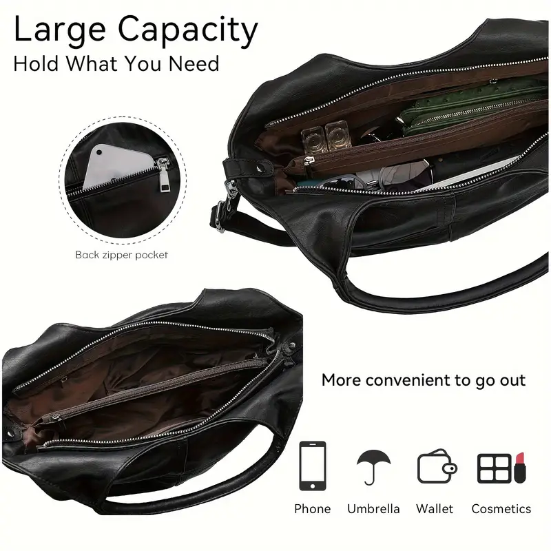 Elegant Leather Women's Crossbody Shoulder Bag - Image 3