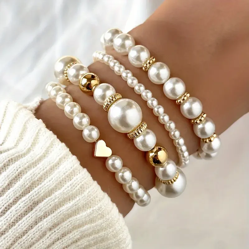 Elegant Pearl Bracelet Set - Image 2