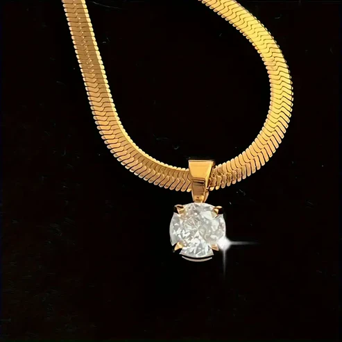 Elegant Rhinestone Pendant Necklace - Image 4