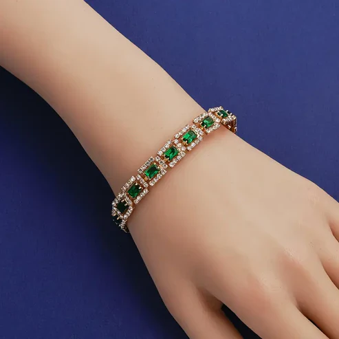 Emerald Green Statement Bracelet - Image 2